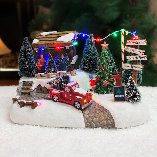 7" Tree Lot with LED Lights & Music